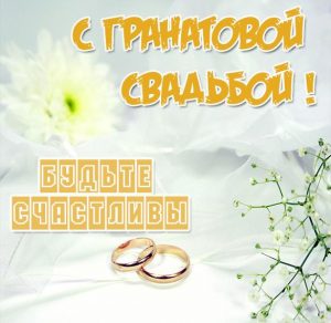 Скачать бесплатно Картинка с гранатовой свадьбой на 19 лет на сайте WishesCards.ru