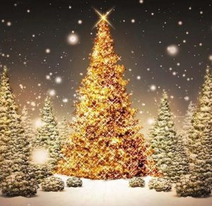 Скачать бесплатно Картинка с красивой новогодней елкой на сайте WishesCards.ru