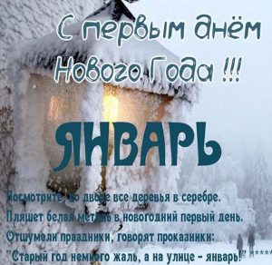 Скачать бесплатно Картинка с первым днем нового года на сайте WishesCards.ru