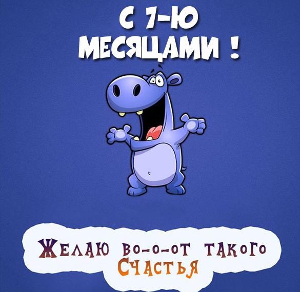 Скачать бесплатно Картинка с поздравлением на 7 месяцев ребенку на сайте WishesCards.ru