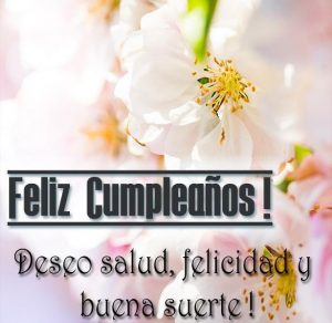 Скачать бесплатно Картинка с поздравлением с днем рождения по испански на сайте WishesCards.ru