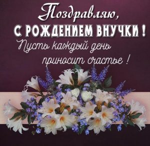 Скачать бесплатно Картинка с рождением дорогой внучки на сайте WishesCards.ru