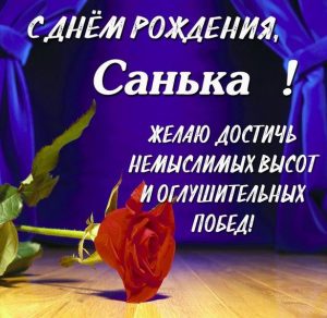 Скачать бесплатно Картинка Санька с днем рождения на сайте WishesCards.ru