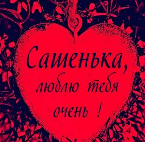 Скачать бесплатно Картинка Сашенька люблю тебя очень на сайте WishesCards.ru