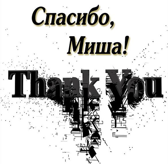 Скачать бесплатно Картинка спасибо Миша на сайте WishesCards.ru