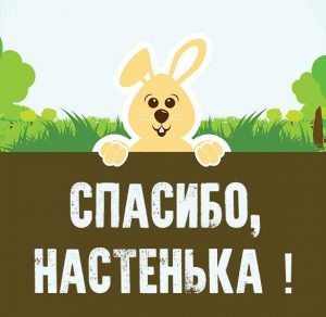 Скачать бесплатно Картинка спасибо Настенька на сайте WishesCards.ru