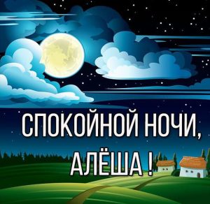 Скачать бесплатно Картинка спокойной ночи Алеша на сайте WishesCards.ru