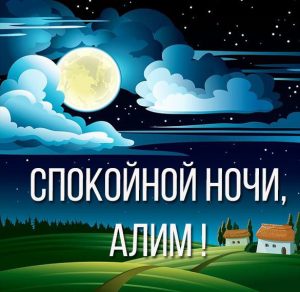 Скачать бесплатно Картинка спокойной ночи Алим на сайте WishesCards.ru