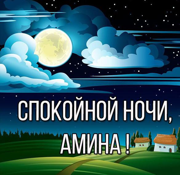 Скачать бесплатно Картинка спокойной ночи Амина на сайте WishesCards.ru