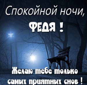 Скачать бесплатно Картинка спокойной ночи Федя на сайте WishesCards.ru