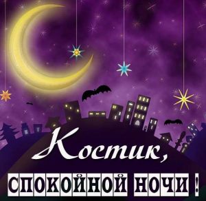 Скачать бесплатно Картинка спокойной ночи Костик на сайте WishesCards.ru