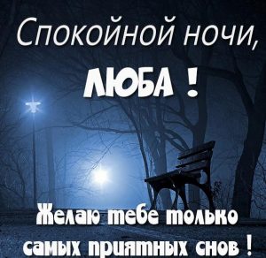 Скачать бесплатно Картинка спокойной ночи Люба на сайте WishesCards.ru