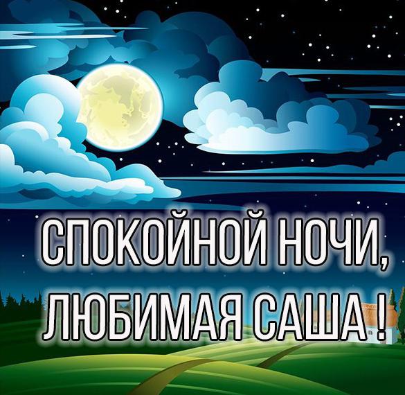 Скачать бесплатно Картинка спокойной ночи любимая Саша на сайте WishesCards.ru