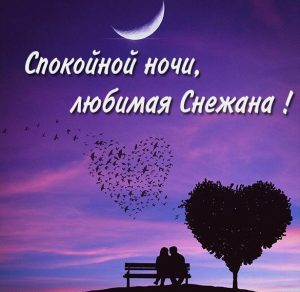 Скачать бесплатно Картинка спокойной ночи любимая Снежана на сайте WishesCards.ru