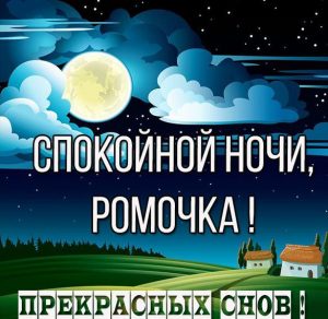Скачать бесплатно Картинка спокойной ночи Ромочка на сайте WishesCards.ru