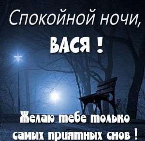 Скачать бесплатно Картинка спокойной ночи Вася на сайте WishesCards.ru