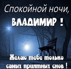 Скачать бесплатно Картинка спокойной ночи Владимир на сайте WishesCards.ru