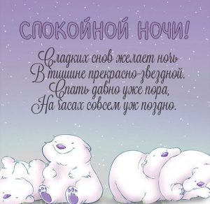 Скачать бесплатно Картинка спокойной ночи зимняя на сайте WishesCards.ru