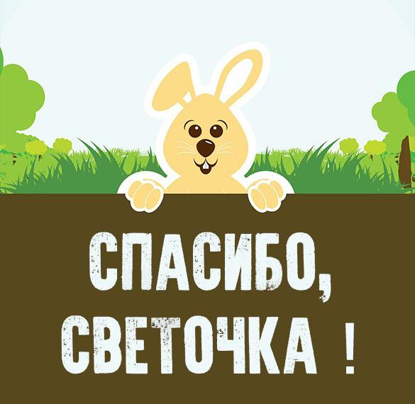 Скачать бесплатно Картинка Светочка спасибо на сайте WishesCards.ru