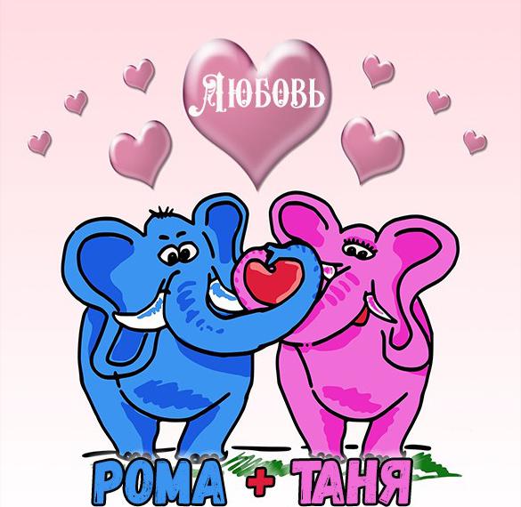 Скачать бесплатно Картинка Таня и Рома на сайте WishesCards.ru