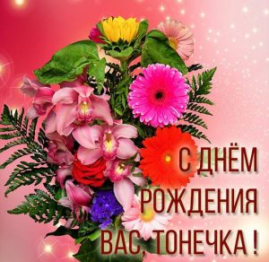 Скачать бесплатно Картинка Тонечка с днем рождения Вас на сайте WishesCards.ru