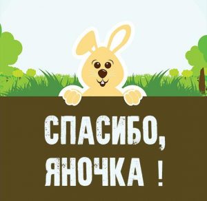 Скачать бесплатно Картинка Яночка спасибо на сайте WishesCards.ru