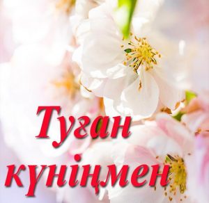 Скачать бесплатно Красивая картинка с днем рождения на казахском на сайте WishesCards.ru