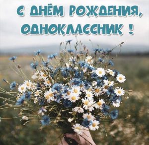 Скачать бесплатно Красивая картинка с днем рождения однокласснику на сайте WishesCards.ru