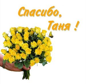 Скачать бесплатно Красивая картинка спасибо Таня на сайте WishesCards.ru