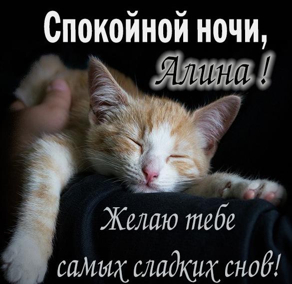 Скачать бесплатно Красивая картинка спокойной ночи Алина на сайте WishesCards.ru