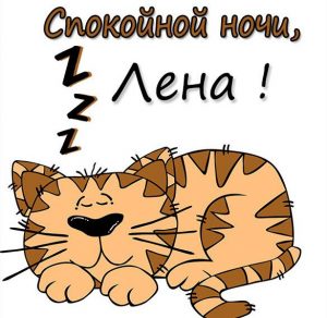 Скачать бесплатно Красивая картинка спокойной ночи Лена на сайте WishesCards.ru