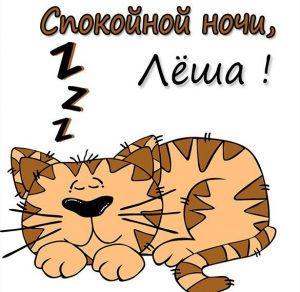Скачать бесплатно Красивая картинка спокойной ночи Леша на сайте WishesCards.ru