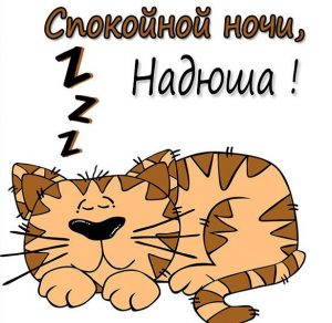Скачать бесплатно Красивая картинка спокойной ночи Надюша на сайте WishesCards.ru
