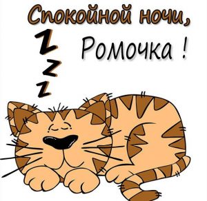 Скачать бесплатно Красивая картинка спокойной ночи Ромочка на сайте WishesCards.ru