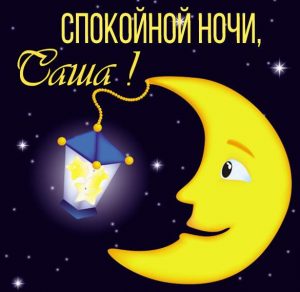 Скачать бесплатно Красивая картинка спокойной ночи Саша на сайте WishesCards.ru