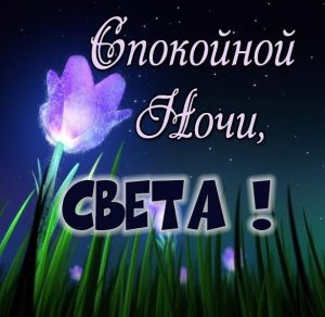 Скачать бесплатно Красивая картинка спокойной ночи Света на сайте WishesCards.ru