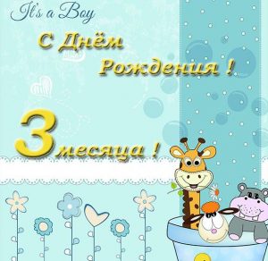 Скачать бесплатно Красивая открытка на 3 месяца мальчику на сайте WishesCards.ru