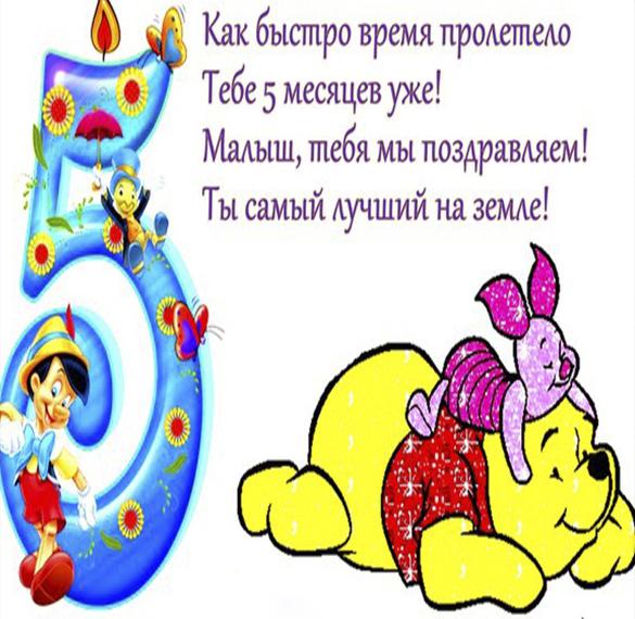 Скачать бесплатно Красивая открытка на 5 месяцев на сайте WishesCards.ru