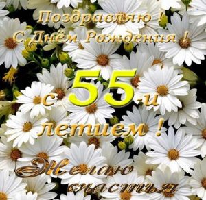 Скачать бесплатно Красивая открытка на 55 летие женщине на сайте WishesCards.ru