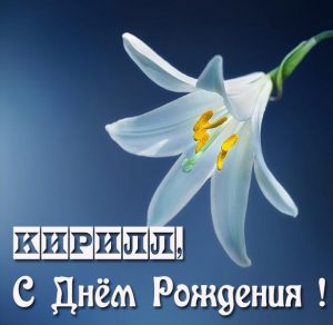 Скачать бесплатно Красивая открытка на день рождения Кириллу на сайте WishesCards.ru