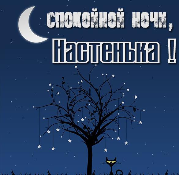 Скачать бесплатно Красивая открытка Настенька спокойной ночи на сайте WishesCards.ru