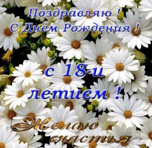 Скачать бесплатно Красивая открытка с 18 летием девушке на сайте WishesCards.ru