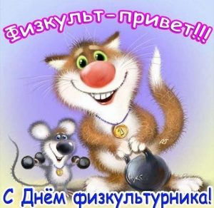 Скачать бесплатно Красивая открытка с днем физкультурника на сайте WishesCards.ru