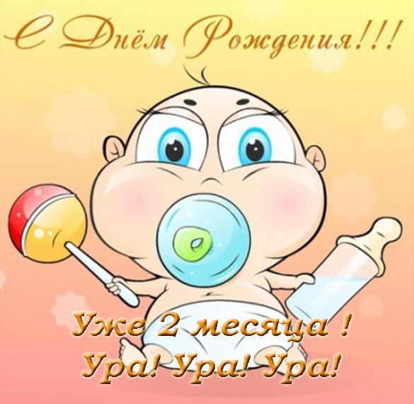 Скачать бесплатно Красивая открытка с днем рождения на 2 месяца на сайте WishesCards.ru