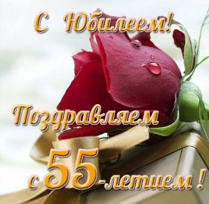 Скачать бесплатно Красивая открытка с днем рождения на юбилей 55 лет на сайте WishesCards.ru