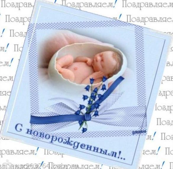 Скачать бесплатно Красивая открытка с новорожденным малышом на сайте WishesCards.ru