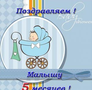 Скачать бесплатно Красивая открытка с поздравлением на 5 месяцев на сайте WishesCards.ru