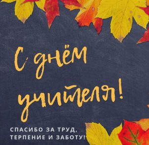 Скачать бесплатно Красивая поздравительная картинка на день учителя на сайте WishesCards.ru