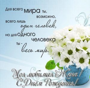 Скачать бесплатно Красивая поздравительная открытка с днем рождения жене на сайте WishesCards.ru