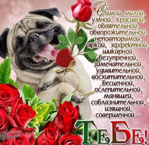 Скачать бесплатно Красивая смешная электронная открытка с днем рождения женщине на сайте WishesCards.ru